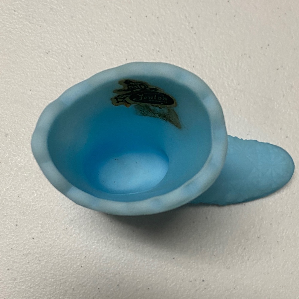 Fenton Blue Glass Boot Vase - Picture 4 of 8